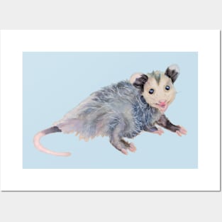 Awesome Opossum Mixed Media Illustration Posters and Art